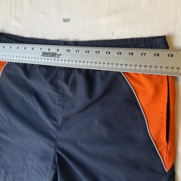 Arena Men Swimwear L Navy Swim Trunks Colorblock Activewear Logo Contrast Trim - Picture 4 of 11